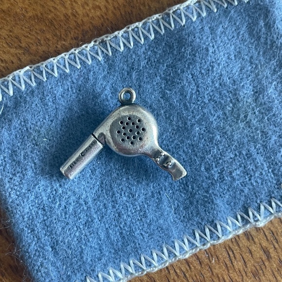 Retired James Avery Silver Hair Dryer Charm - Picture 2 of 2